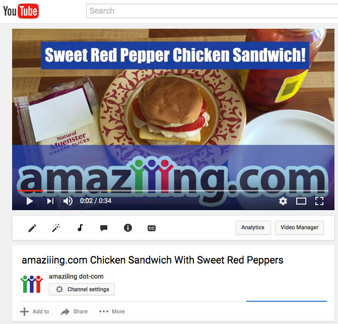 amaziiing.com Chicken Sandwich With Sweet Red Peppers
